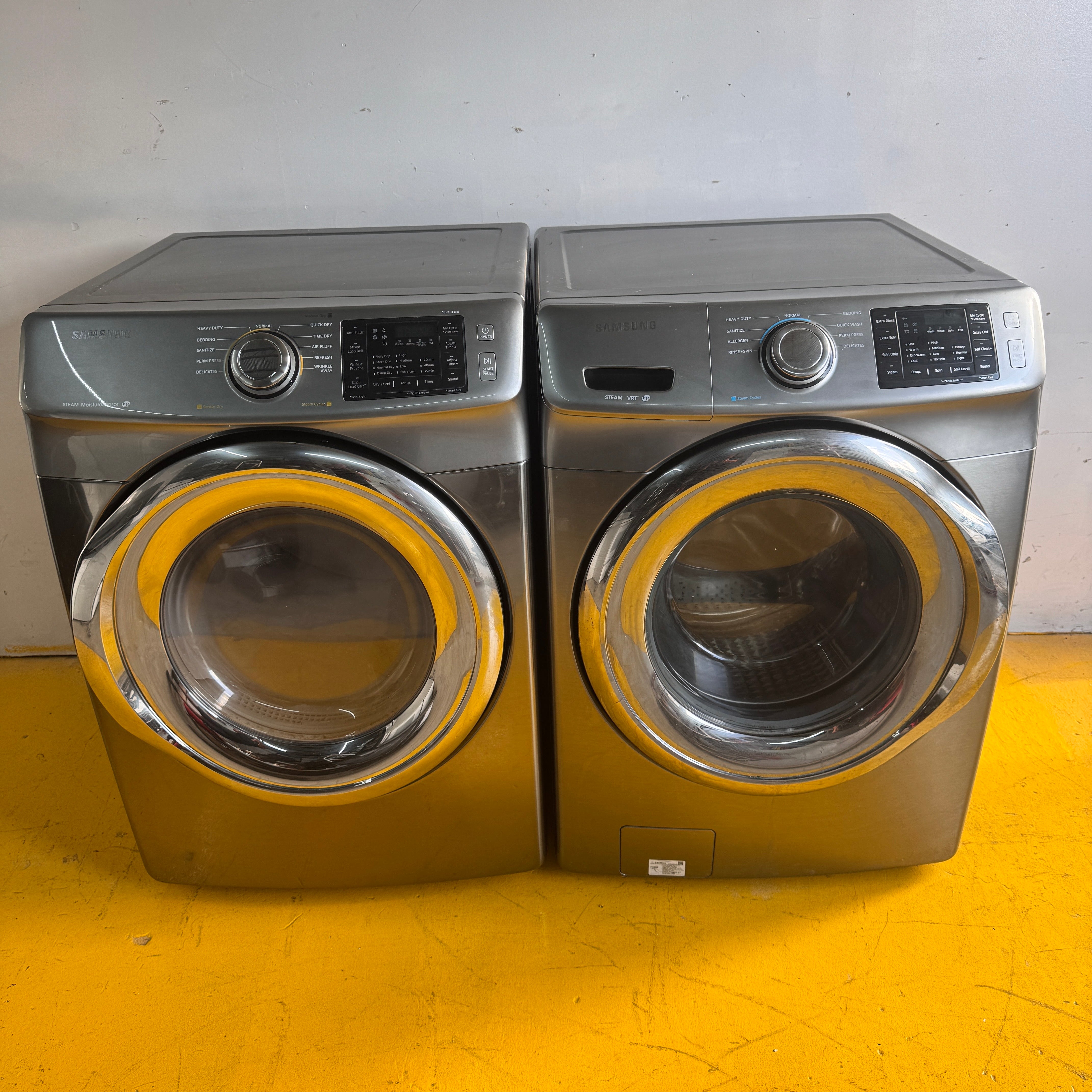 Samsung Washer and Dryer Front Load - Gray Samsung Washer and Dryer Front Load - Gray